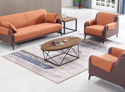 Canapé Couch Polster Stoff Couchen Polster Garnitur 3+1+1 Sëtzer Büroeinrichtung